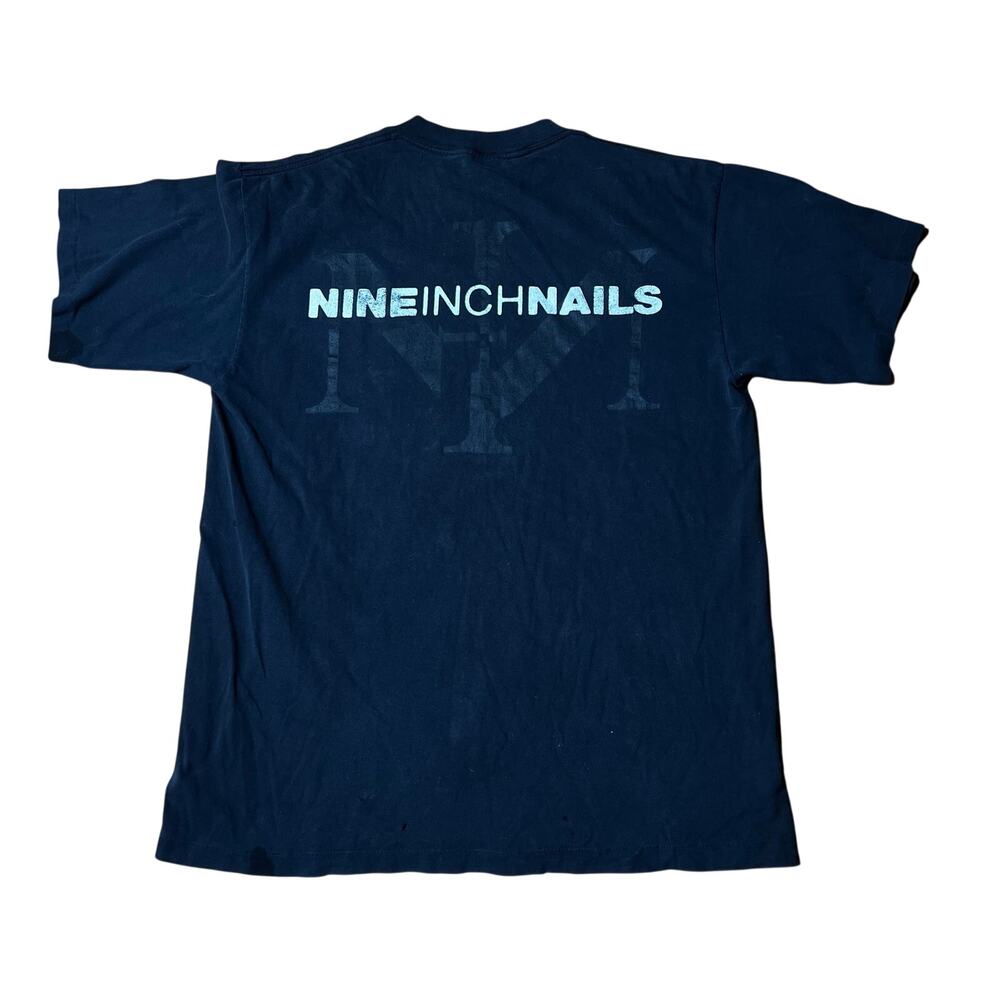 Vintage 90s Nine Inch Nails Rock Band Black T Shirt XL